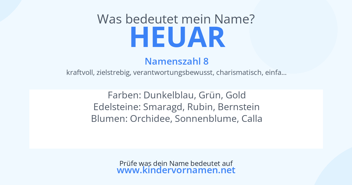 Was bedeutet der Name Heuar?