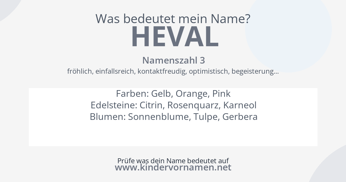 Was bedeutet der Name Heval?