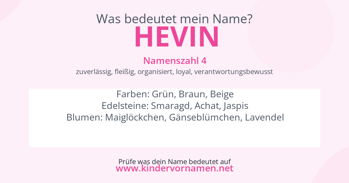 Was bedeutet der Name Hevin?
