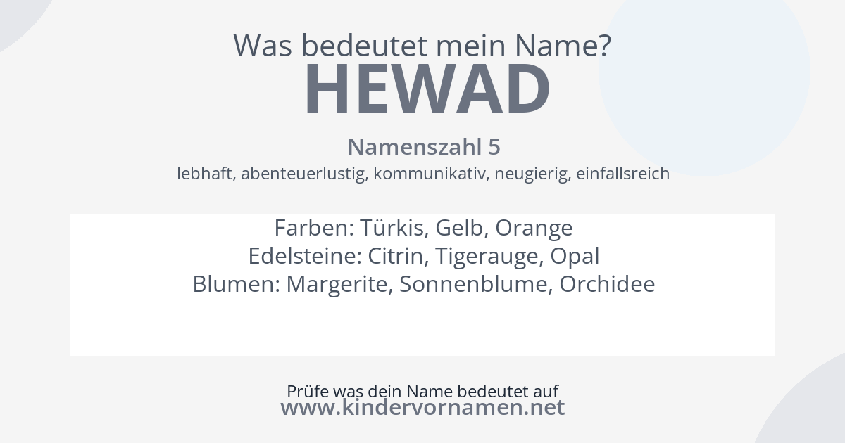 Was bedeutet der Name Hewad?