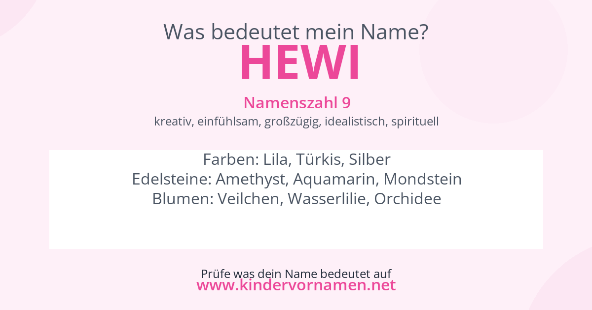 Was bedeutet der Name Hewi?