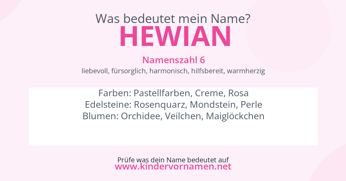 Was bedeutet der Name Hewian?