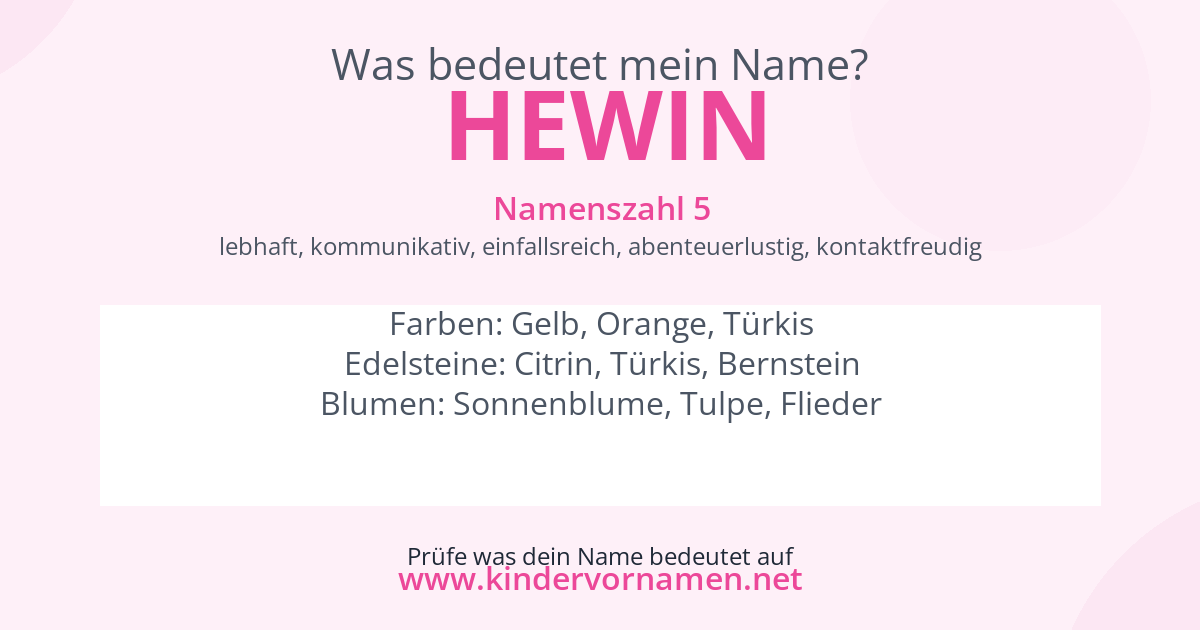 Was bedeutet der Name Hewin?