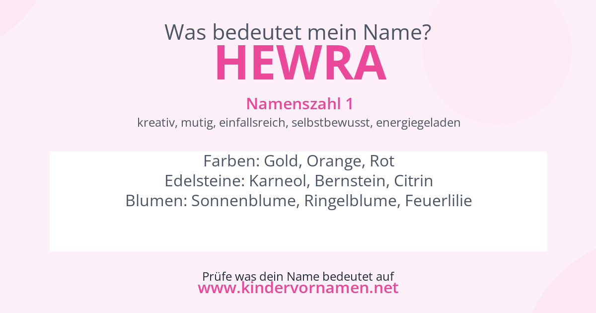 Was bedeutet der Name Hewra?