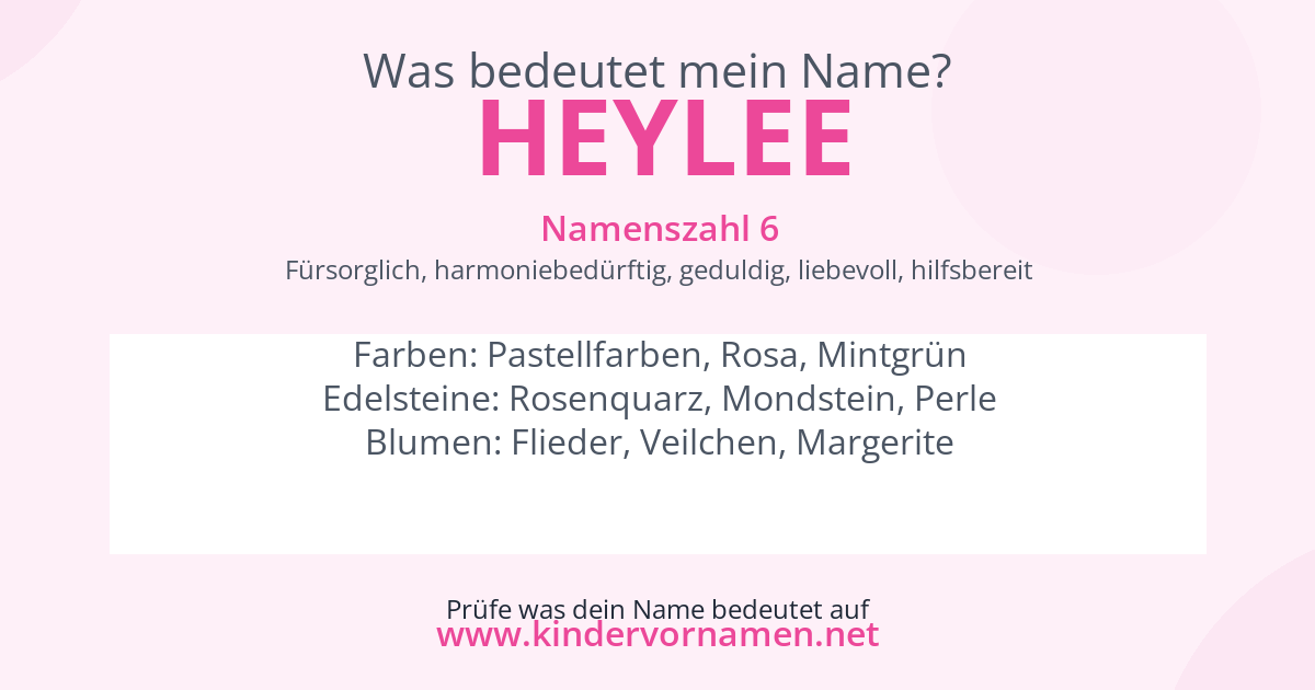 Was bedeutet der Name Heylee?