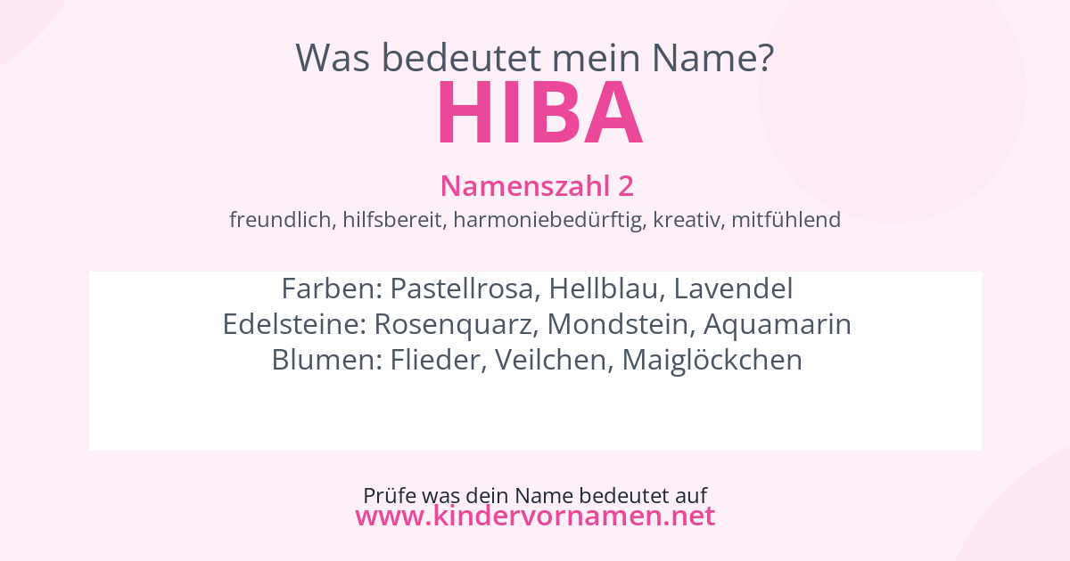 Was bedeutet der Name Hiba?