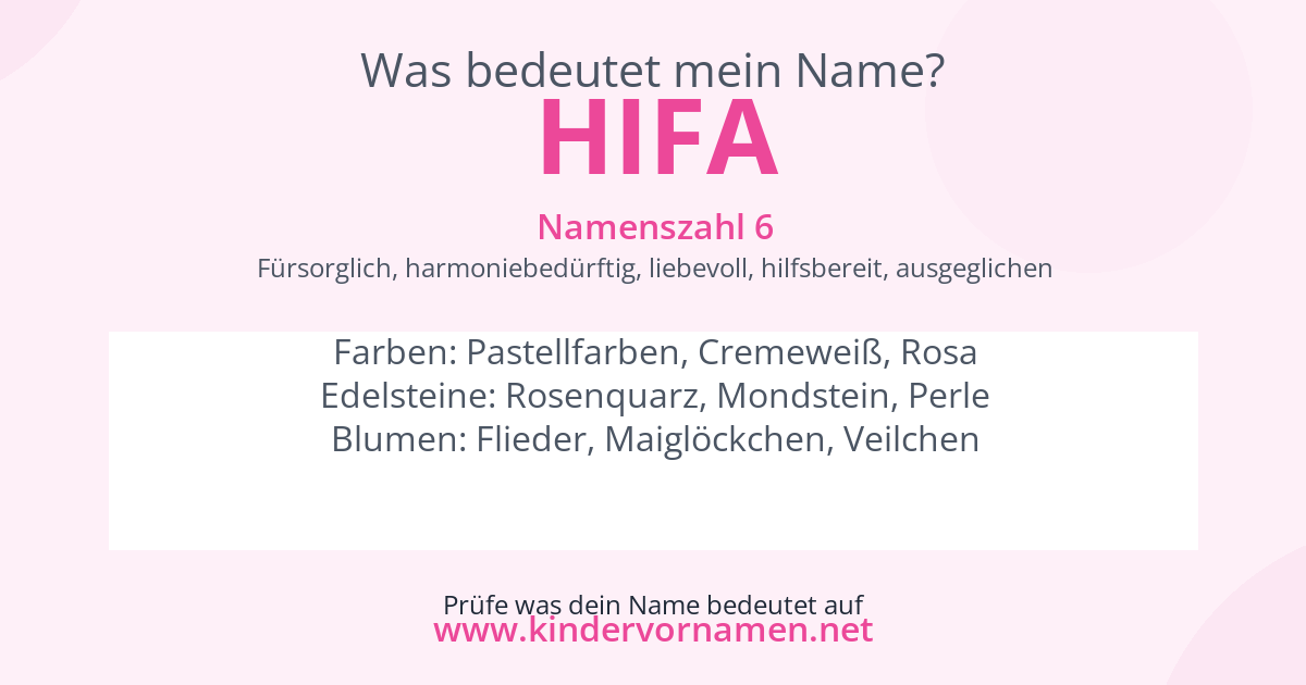 Was bedeutet der Name Hifa?