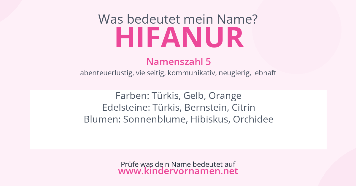 Was bedeutet der Name Hifanur?