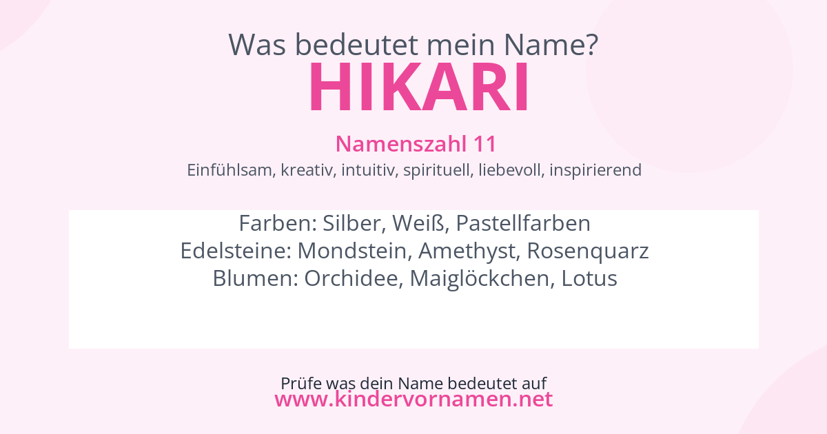 Was bedeutet der Name Hikari?