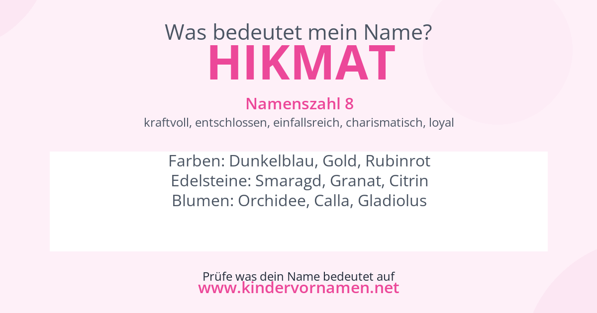 Was bedeutet der Name Hikmat?
