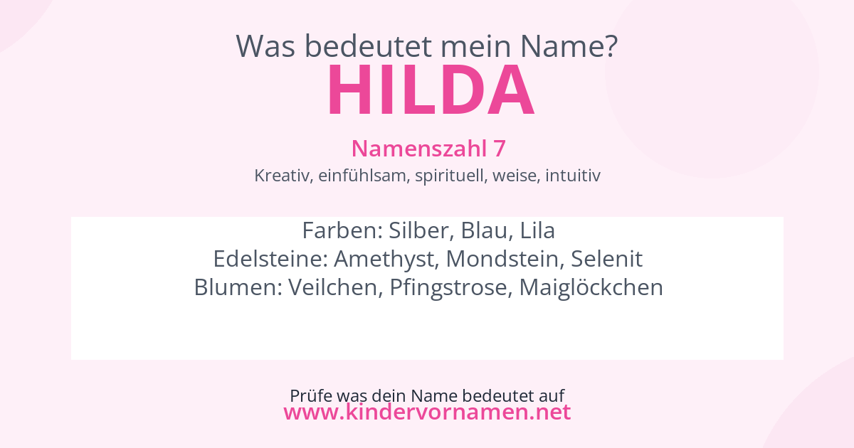 Was bedeutet der Name Hilda?