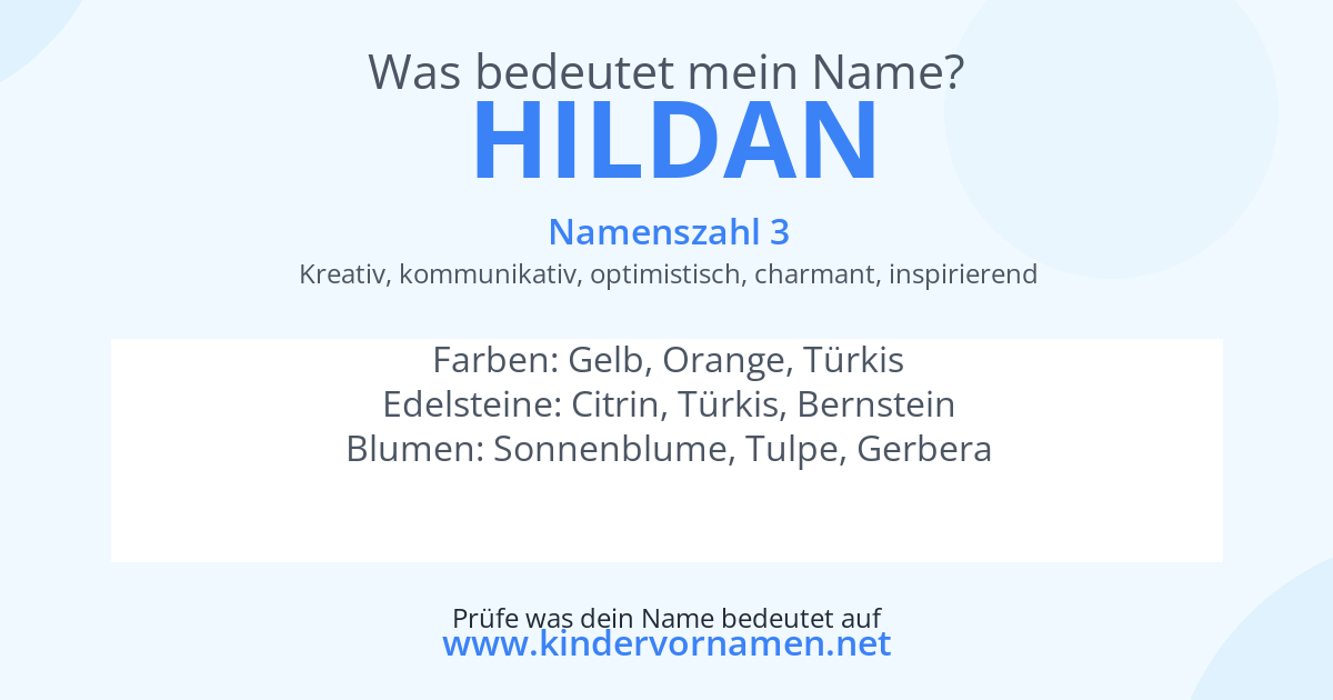 Was bedeutet der Name Hildan?