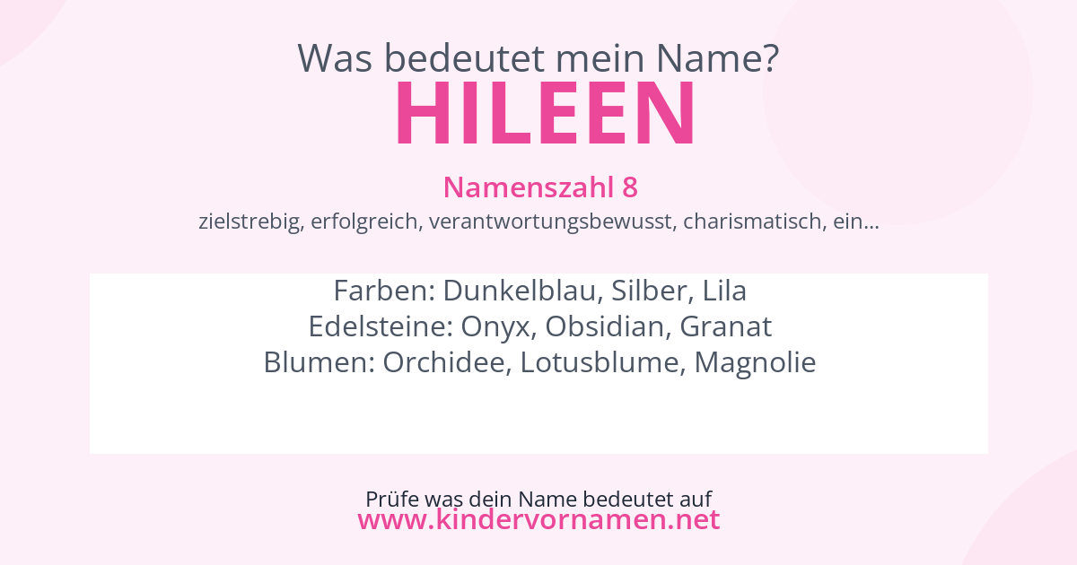 Was bedeutet der Name Hileen?