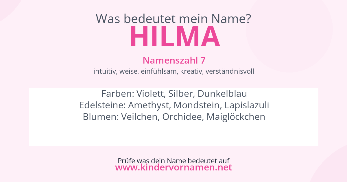 Was bedeutet der Name Hilma?