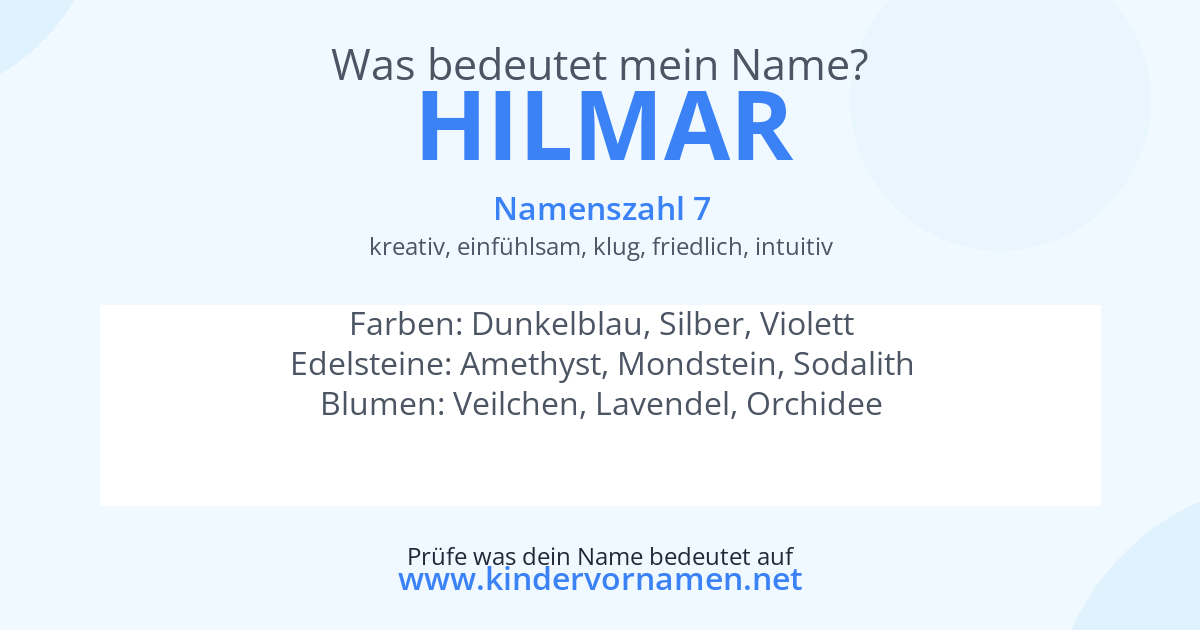 Was bedeutet der Name Hilmar?