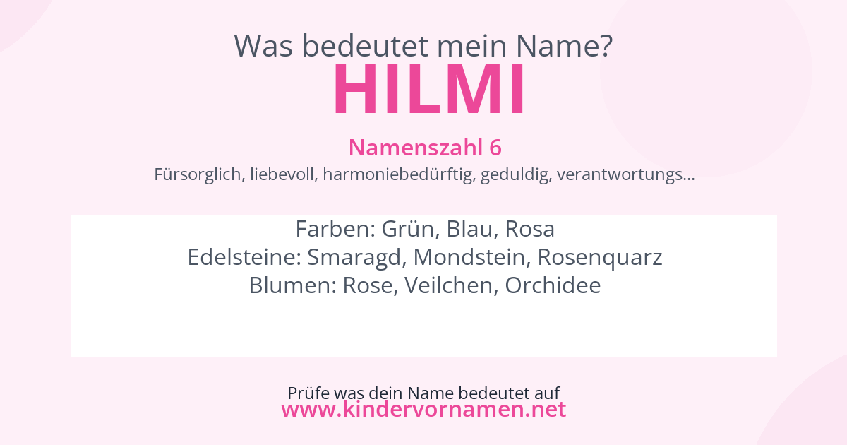 Was bedeutet der Name Hilmi?