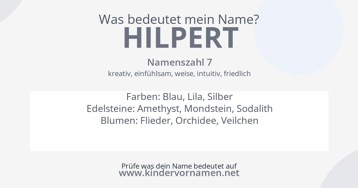 Was bedeutet der Name Hilpert?