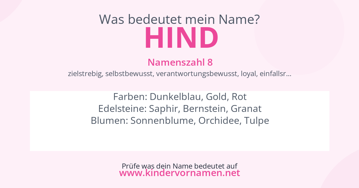 Was bedeutet der Name Hind?