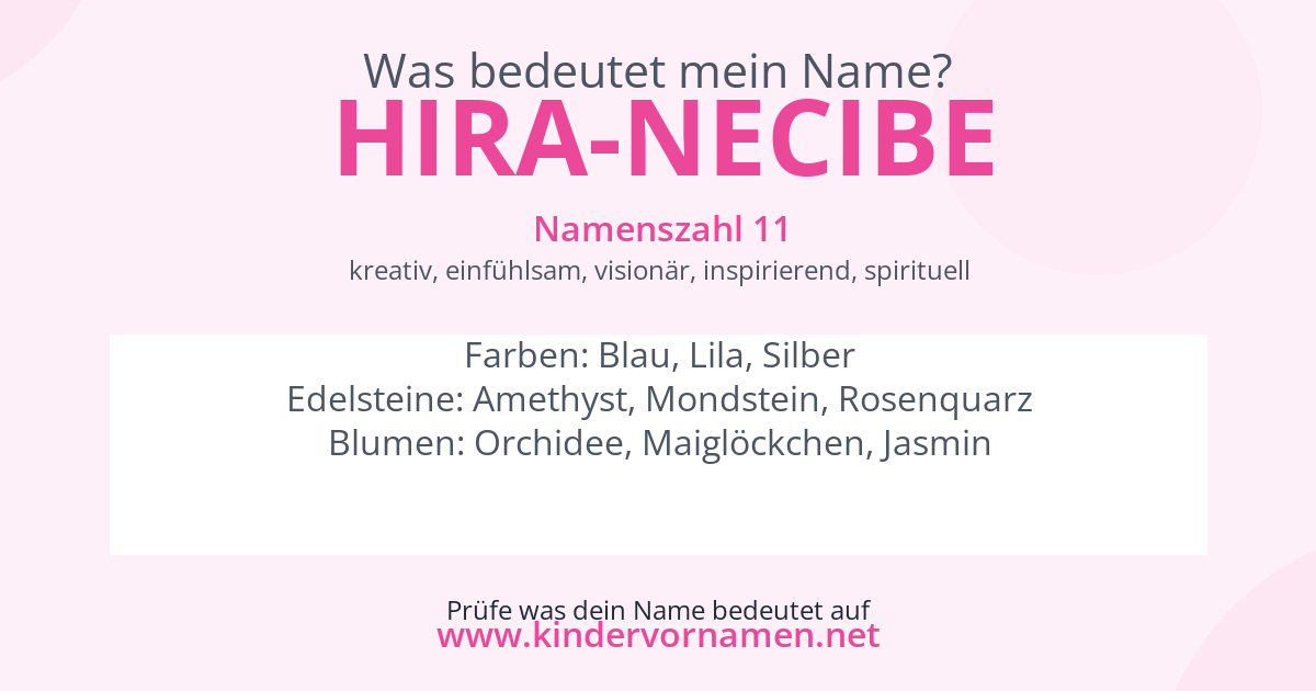 Was bedeutet der Name Hira-Necibe?