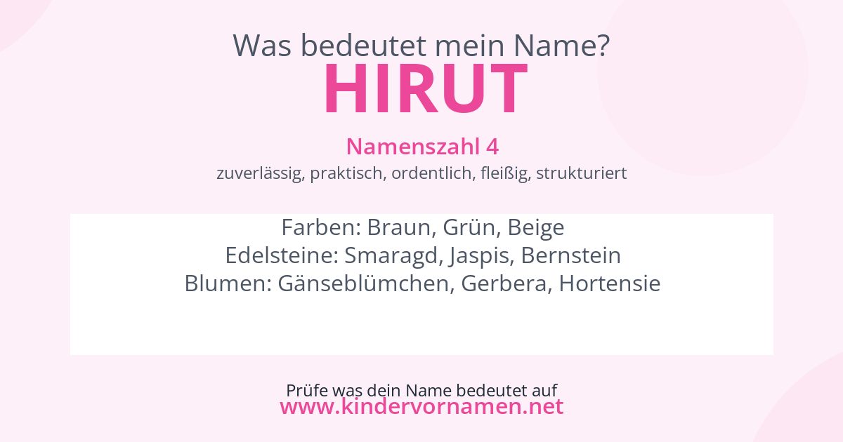 Was bedeutet der Name Hirut?