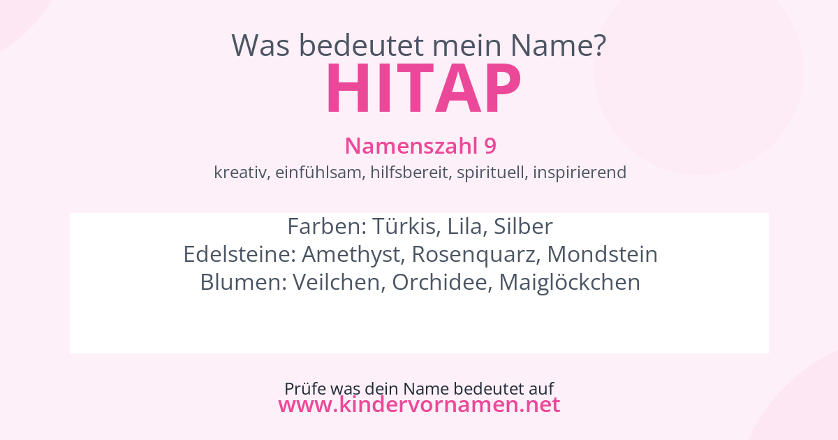 Was bedeutet der Name Hitap?