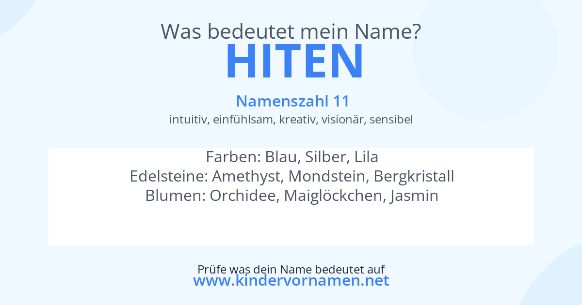 Was bedeutet der Name Hiten?