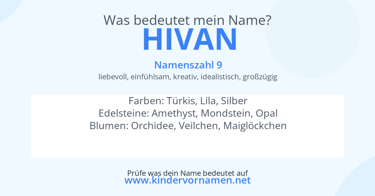 Was bedeutet der Name Hivan?