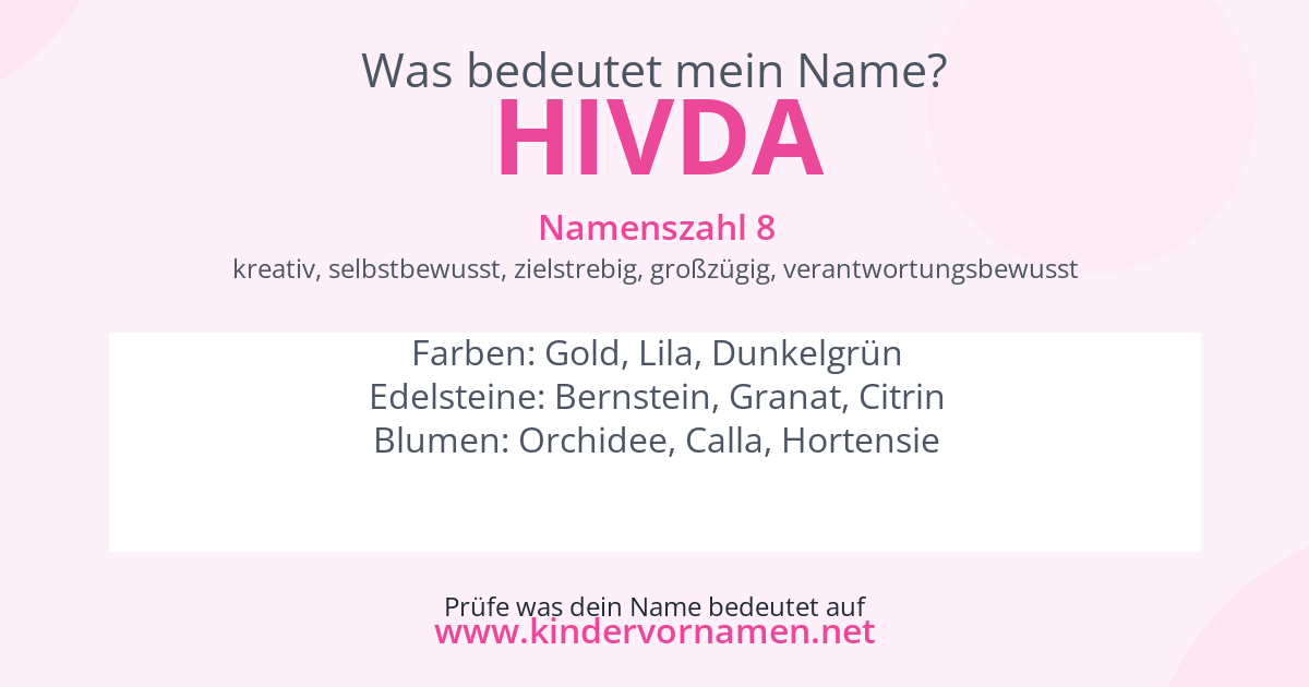 Was bedeutet der Name Hivda?