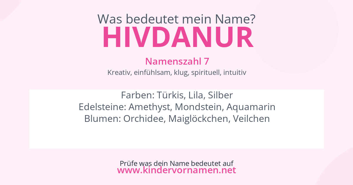 Was bedeutet der Name Hivdanur?