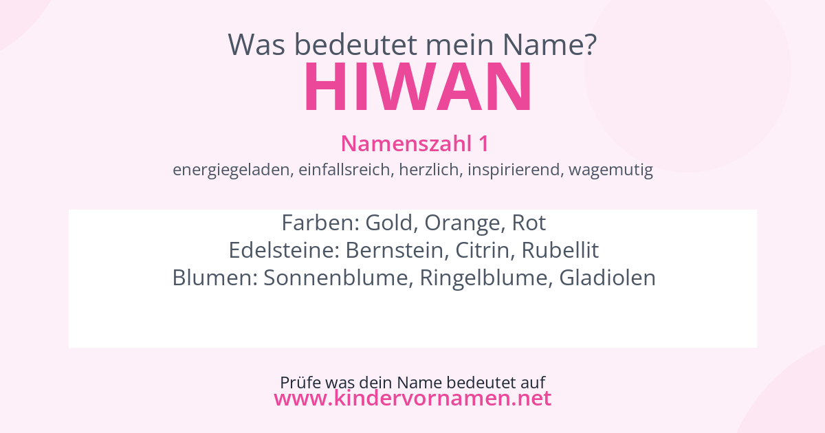 Was bedeutet der Name Hiwan?