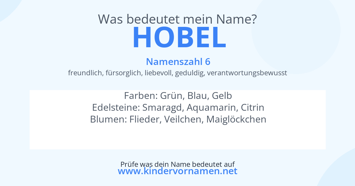 Was bedeutet der Name Hobel?