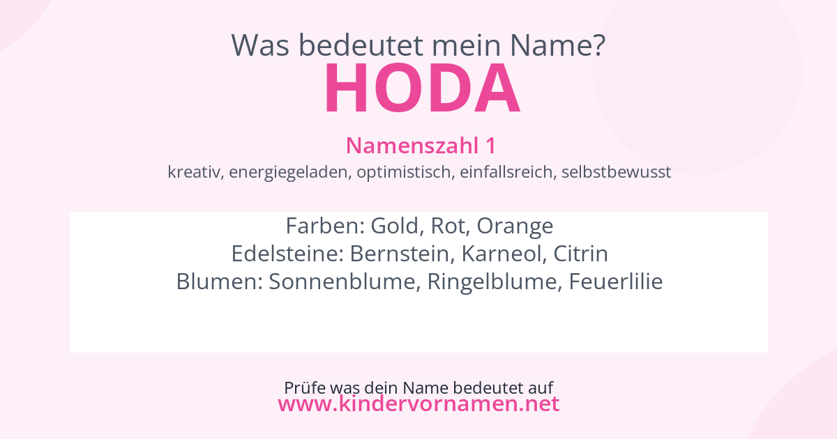 Was bedeutet der Name Hoda?