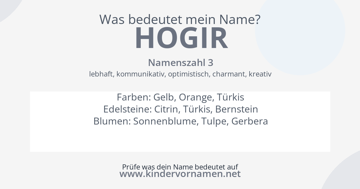 Was bedeutet der Name Hogir?