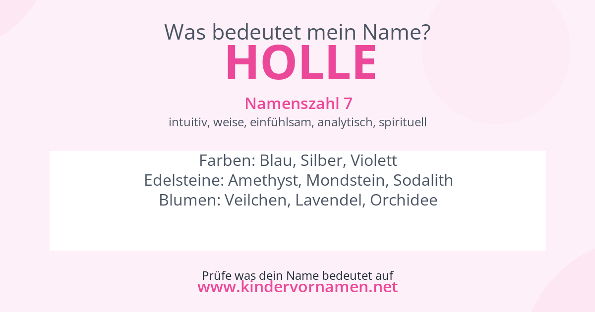Was bedeutet der Name Holle?
