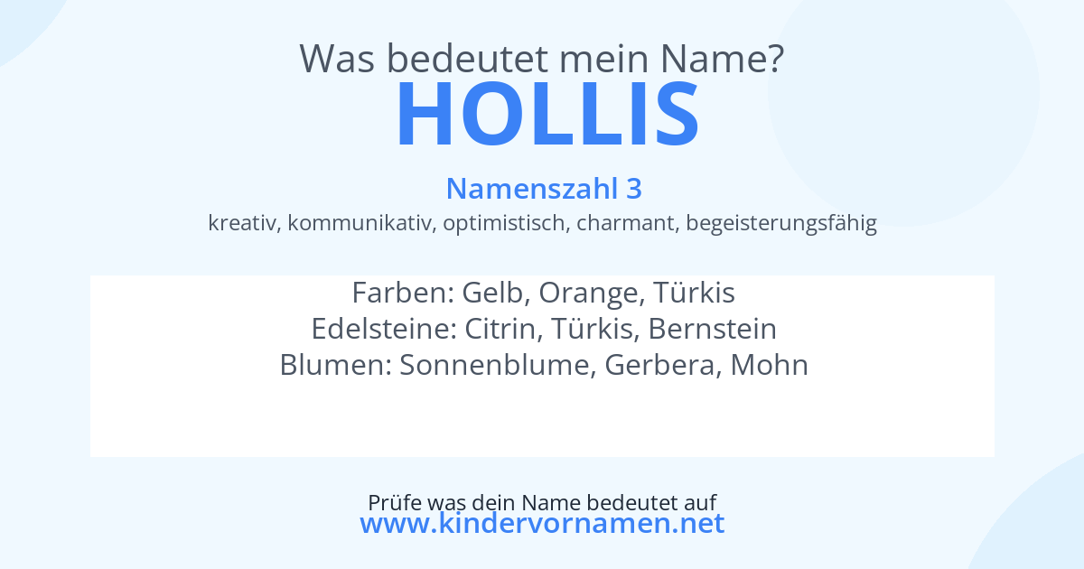 Was bedeutet der Name Hollis?