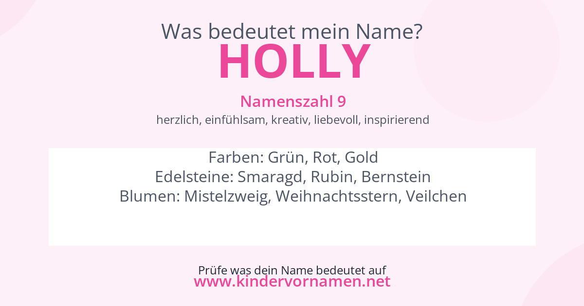 Was bedeutet der Name Holly?