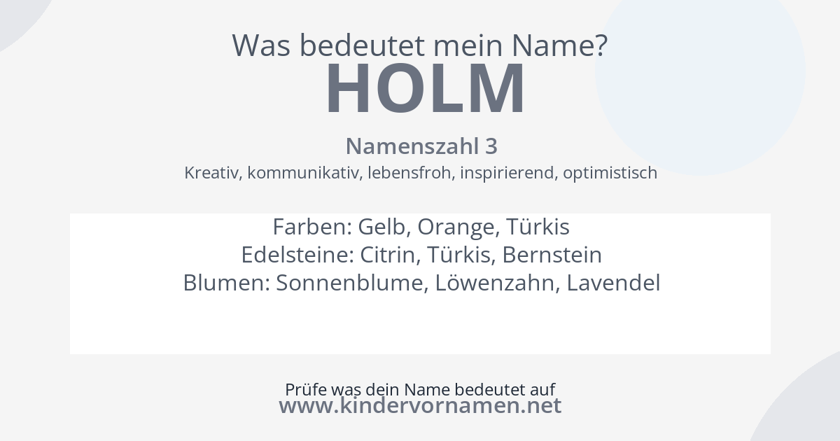 Was bedeutet der Name Holm?