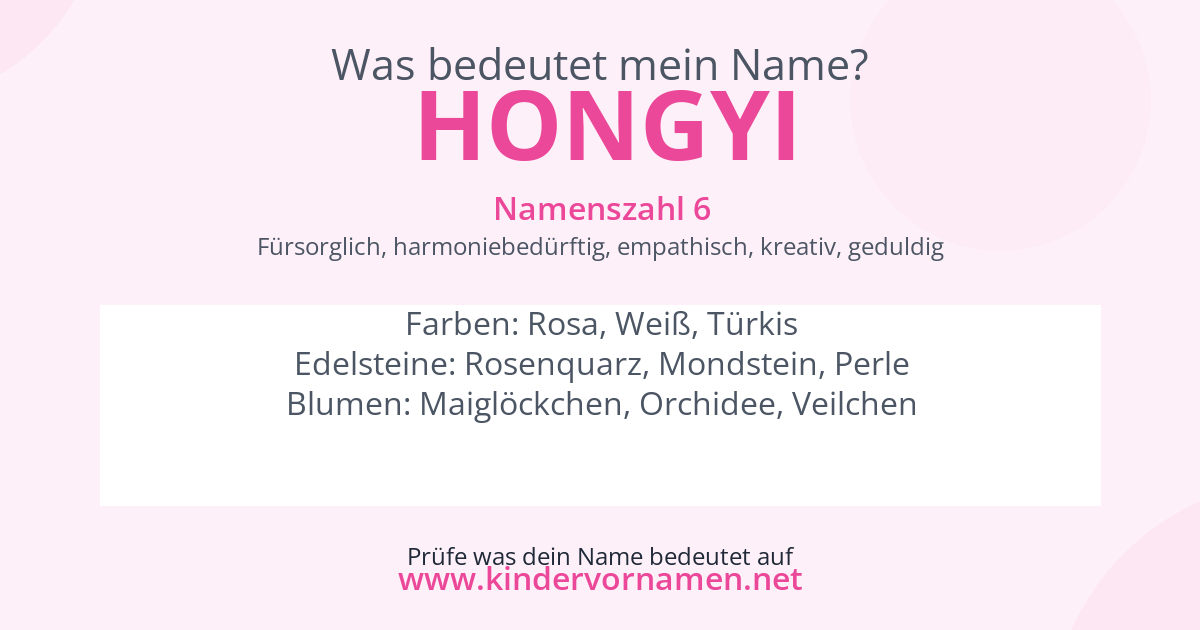 Was bedeutet der Name Hongyi?