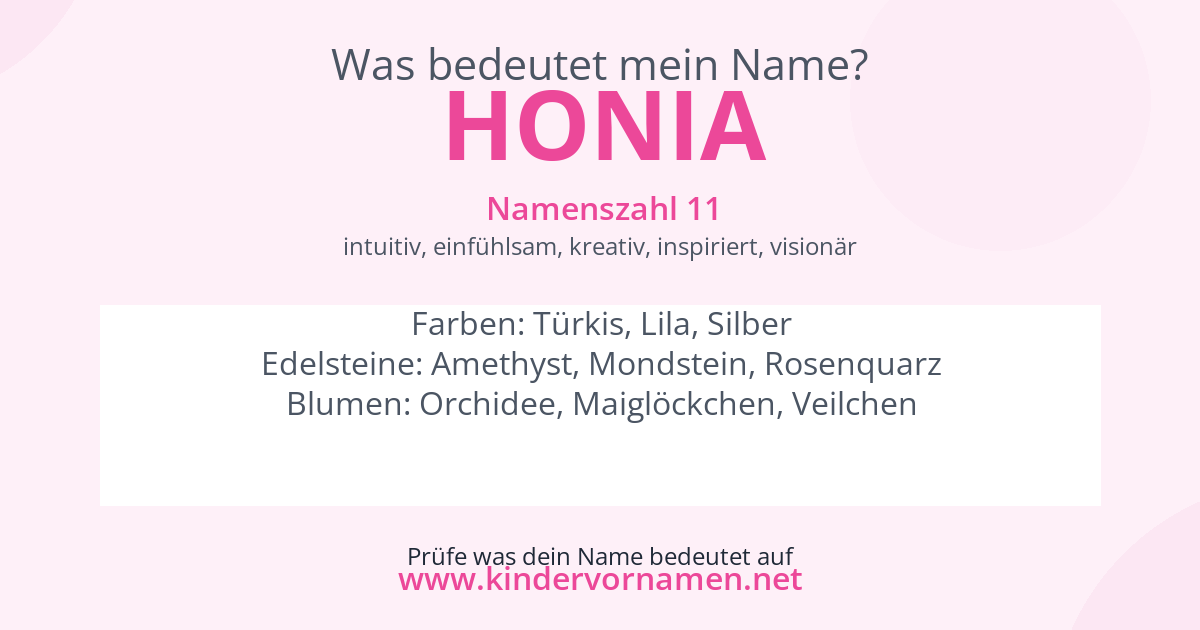 Was bedeutet der Name Honia?