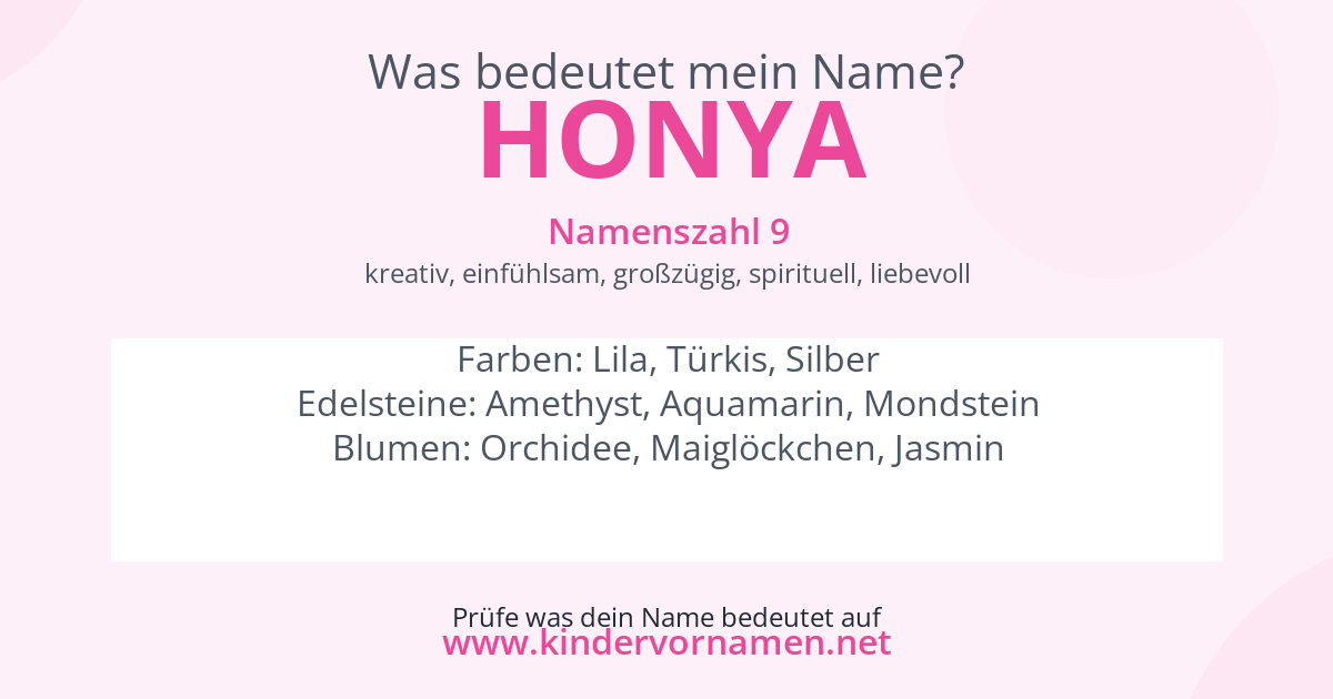 Was bedeutet der Name Honya?