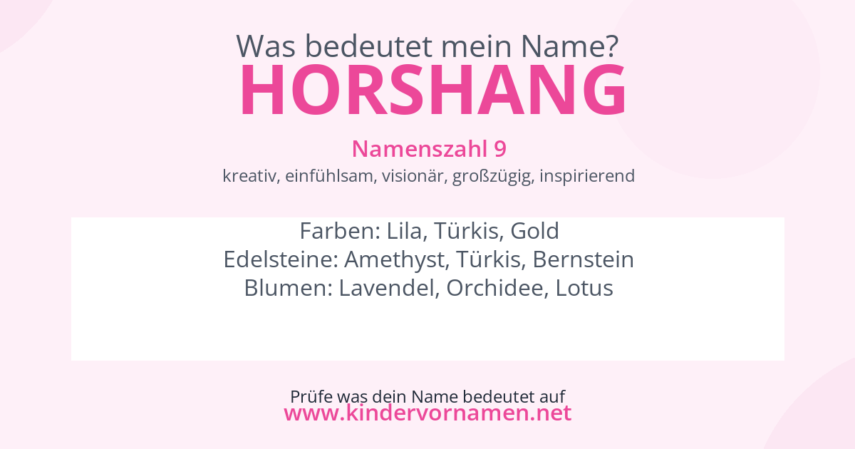 Was bedeutet der Name Horshang?