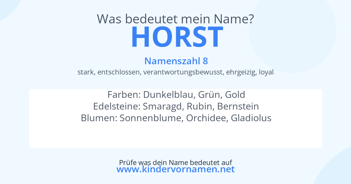 Was bedeutet der Name Horst?