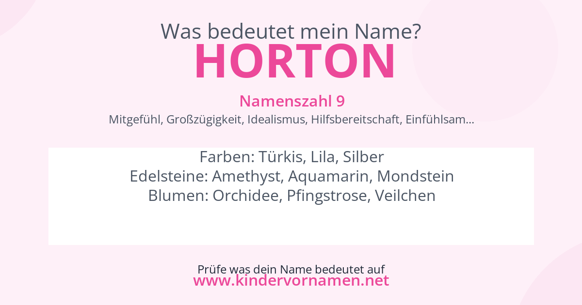 Was bedeutet der Name Horton?