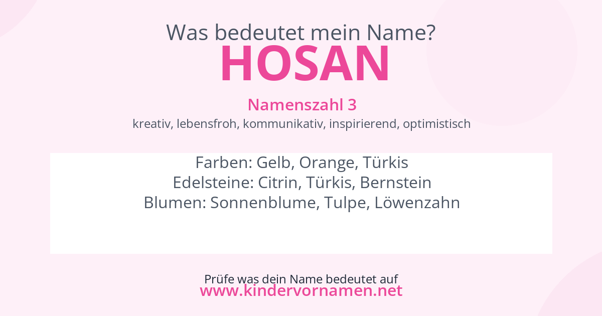 Was bedeutet der Name Hosan?