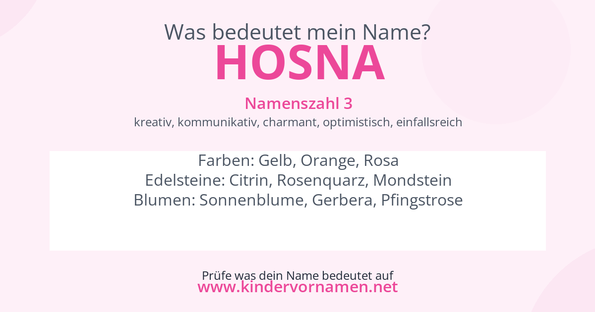 Was bedeutet der Name Hosna?