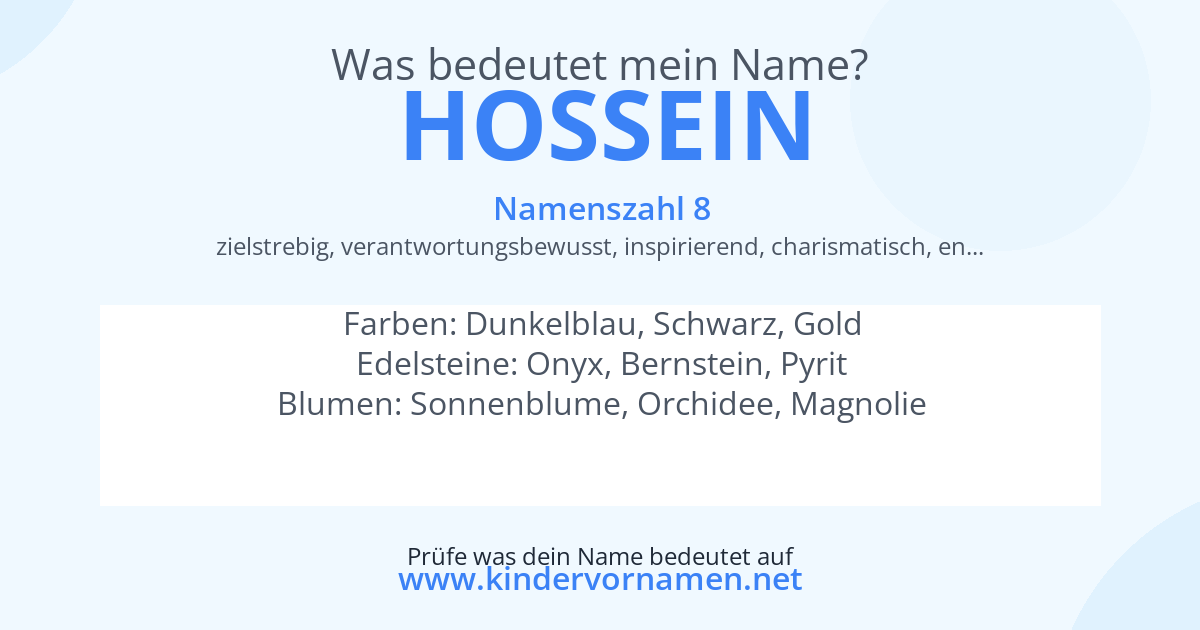 Was bedeutet der Name Hossein?