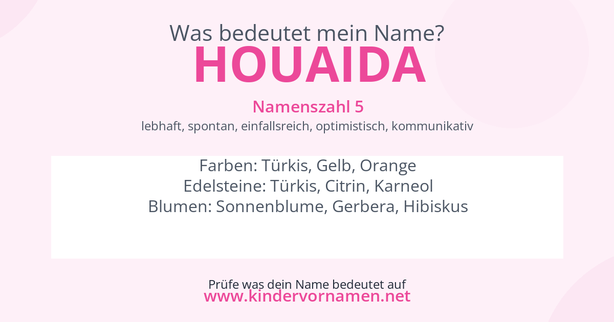Was bedeutet der Name Houaida?