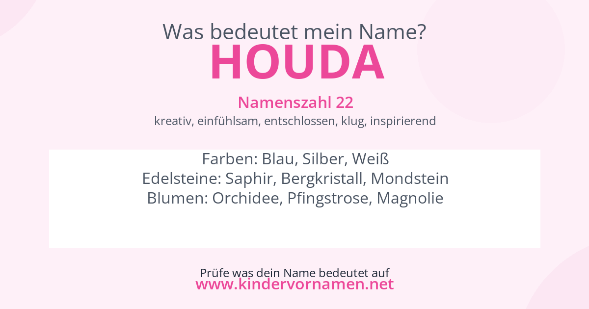 Was bedeutet der Name Houda?