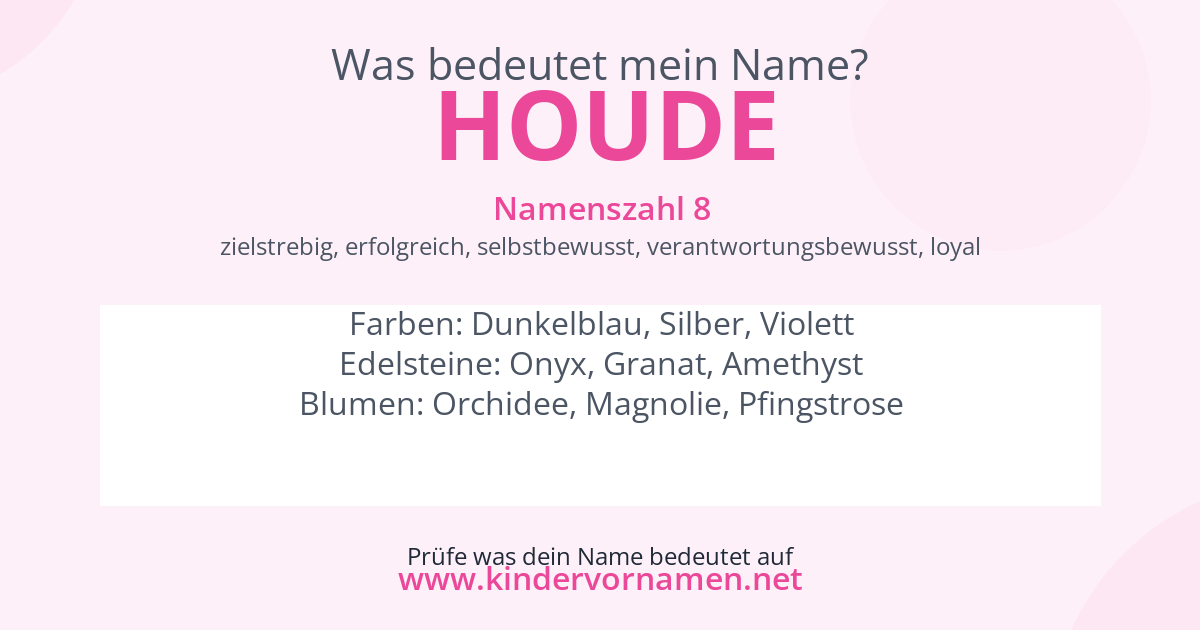 Was bedeutet der Name Houde?