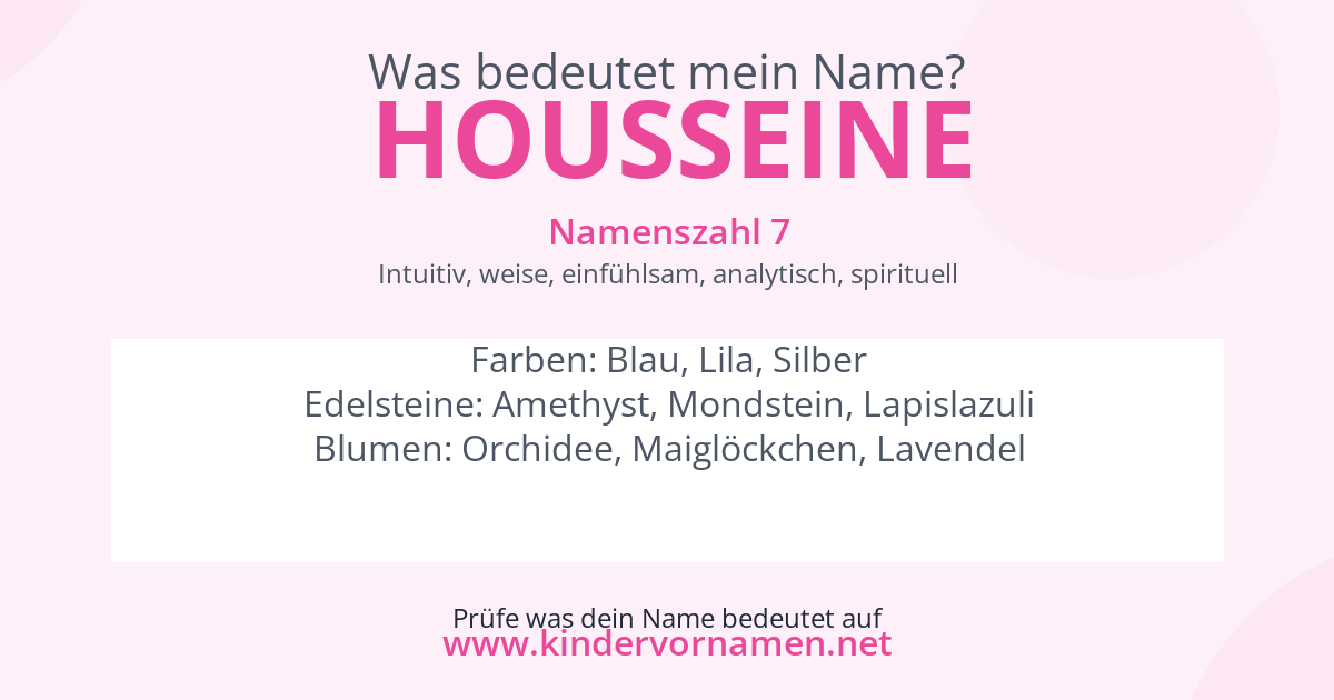 Was bedeutet der Name Housseine?